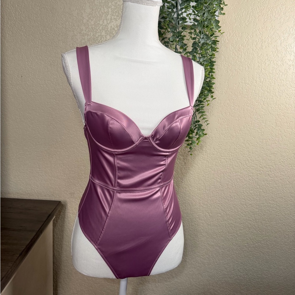 Victoria's Secret Pink Satin Bodysuit size 32A